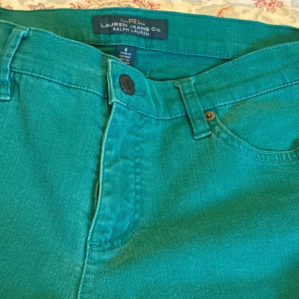 Lauren Ralph Lauren Green Premier Skinny Ankle Jeans Size 6 - Picture 4 of 6
